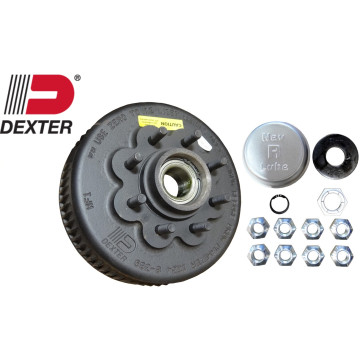 12 1/4" x 3 3/8" Nev-R-Lube Brake Drum - 8 on 6 1/2" with 31-071-03 Bearing Cartridge - 5/8" Studs