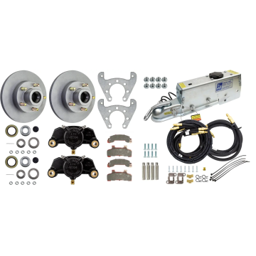 Tie Down 9.6" Single Axle Disc Brake Kit - 5 on 4 1/2" - Galv-X Coated Rotors