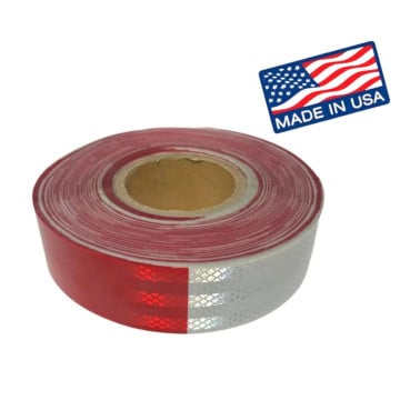 Reflective Tape 2" x 150 Ft - 6" Red - 6" White Dot-C2