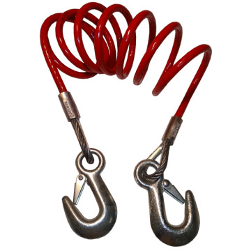 7 Ft. Long Safety Cable - 5,000lb Capacity - 2 Snap Hooks
