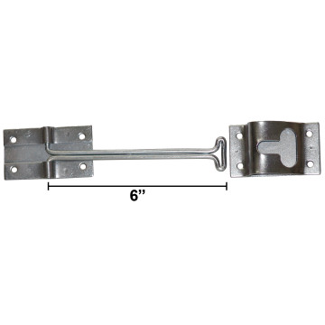 Trailer Door Holder Hook & Keeper - 6" - Stainless Steel 