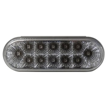 Optronics 6" Oval LED Tail Light - Clear Lens - 12 Red LEDs