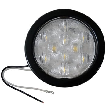 Buyers 4" Round 10 LED - Clear - Backup Light w/ Grommet & Plug