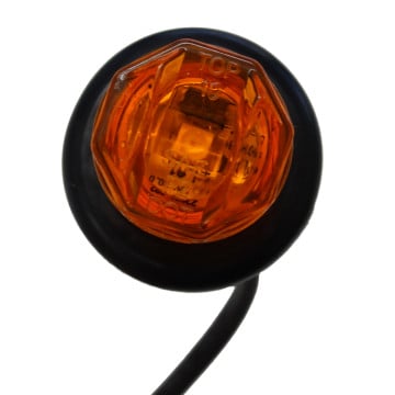 3/4" Marker Light - 1 LED - With Grommet and Plug - Amber 