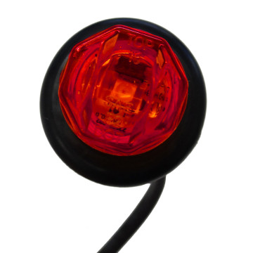 3/4" Marker Light - 1 LED - With Grommet and Plug - Red