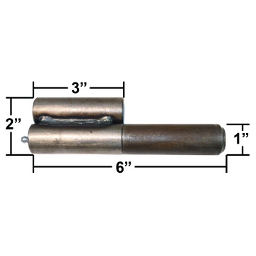 Trailer Door Hinge - 2 Piece Barrel Hinge w/ Grease Fitting - 1" x 6" with 3/4" Pin