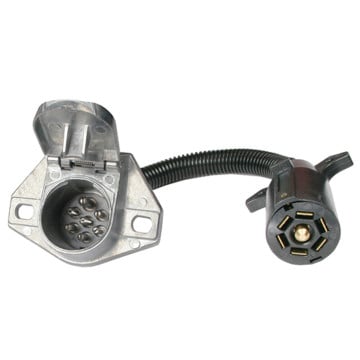 7-Way Flat Pin to 7-Way Round Pin Adapter