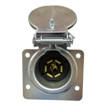 7-Way Trailer Plug with Flat Pins (Metal)