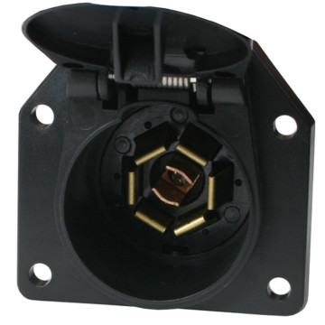 Pollak 7-Way Trailer Plug with Flat Pins - Car End (12-707)