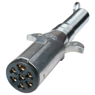 Pollak 7-Way Round Trailer Connector with Spring Cable Guard (11-702)