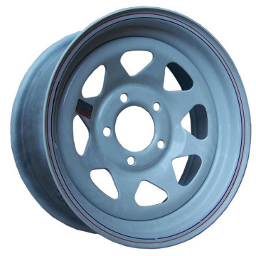 Trailer Rim - 13" x 4 1/2" - 5 on 4 1/2" Bolt Circle - White