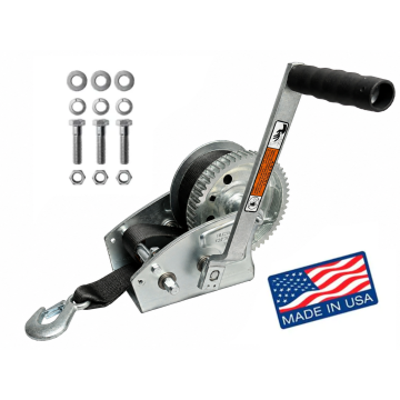 Dutton-Lainson 3,200lb Two Speed Hand Winch with 25' Strap & Bolt Kit