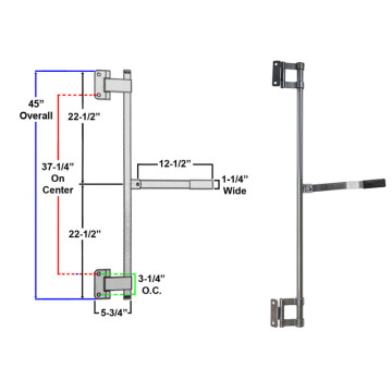 45" Cam Latch Side Door Bar Lock Assembly