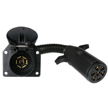 7-Way Round Pin to 7-Way Flat Pin Adapter 
