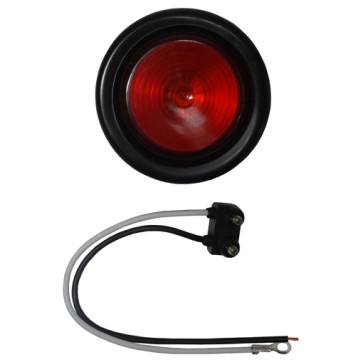 2" Round Marker Light - with Grommet and Plug - Red