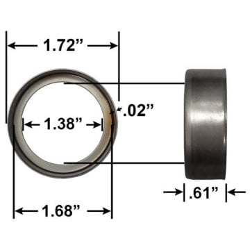 Stainless Steel Spindle Wear Ring - 1.72" O.D.