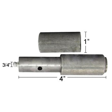 Trailer Door Hinge - 2 Piece Barrel Hinge w/ Grease Fitting - 1" x 4" with 3/4" pin