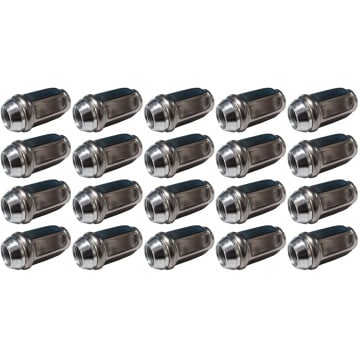 20 Count of F1907 - Stainless Steel (Cover Over Steel) Lug Nut
