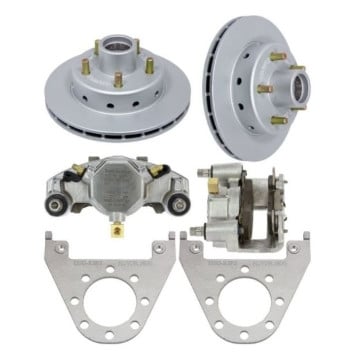 DeeMaxx 10" Integral Hub/Rotor Single Axle Disc Brake Kit - 5 on 4 1/2" - Stainless Steel Calipers