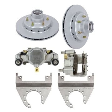 DeeMaxx 12" Integral Hub/Rotor Single Axle Disc Brake Kit - 6 on 5 1/2" - Stainless Steel Calipers