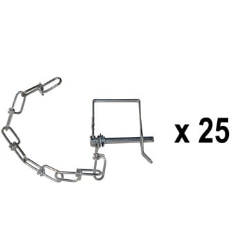 Buyers Safety Pin - 1/4" x 2" - 8" Attached Chain - 25 Count