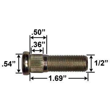 Trailer Wheel Stud - 1/2" 