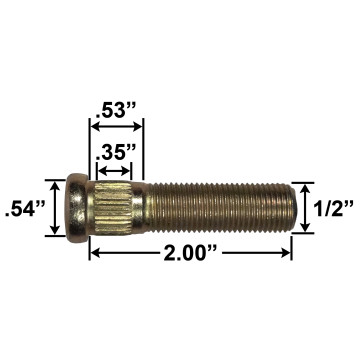 Trailer Wheel Stud - 1/2"