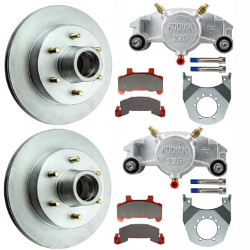 Kodiak 12" Integral Hub/Rotor Single Axle Disc Brake Kit - 6 on 5/12" - Dacromet Coated Calipers