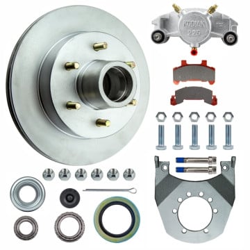Kodiak 12" 6 Integral Hub/Rotor Disc Brake Assembly - 6 on 5 1/2" - Dacromet Coated