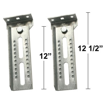 Tie Down 12" Bunk Brackets with Swivel - One Pair - Galvanized 