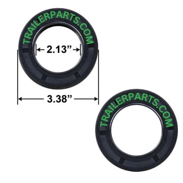 Trailer Grease Seal - Triple Lip - 2.13" I.D. - 3.38" O.D. - (2 Pack) - Rubber Coated