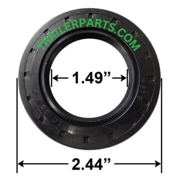 Trailer Grease Seal - Double Lip - 1.49" I.D. - 2.44" O.D. - Rubber Coated