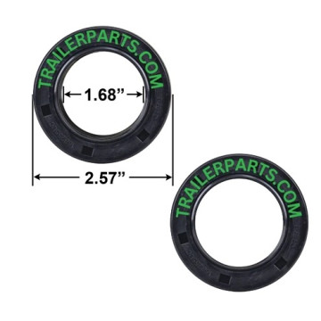Trailer Grease Seal - Triple Lip - 1.68" I.D. - 2.57" O.D. - (2 Pack) - Rubber Coated 