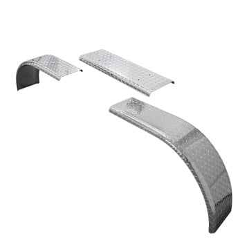 Tie Down Adjustable 60"-72" Tandem Axle Straight Fender - Aluminum Diamond Plate
