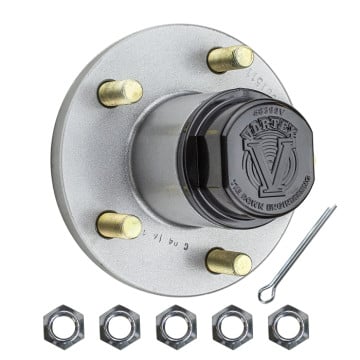 Vortex Hub - 5 Bolt with 44649 Bearings  - Pre-Greased (Galvanized) 