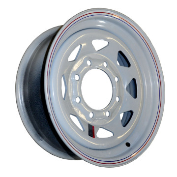 Trailer Rim - 16" x 6" - 8 on 6 1/2" Bolt Circle - White 