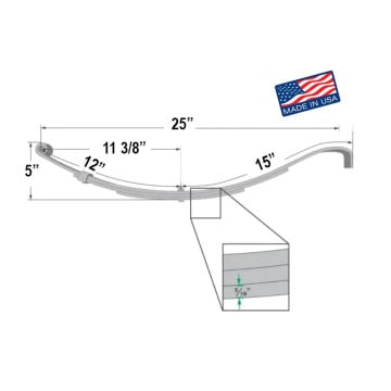 Trailer Leaf Spring - 4 Leaf - 1,150 lbs. Capacity