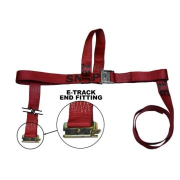 Snappin Turtle Adjustable Wheel Bonnet with E-Track Clips - No Ratchet - Red - Longer Strap