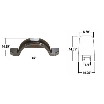Trailer Fender - Silver Plastic - 45" Long - 10.25" Wide - 14.85" Tall