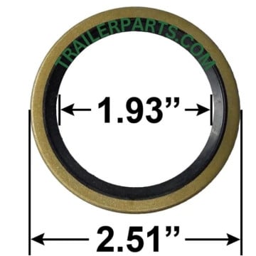 Single Lip Grease Seal - 1.93" I.D. - 2.51" O.D. - Markings: 1932502