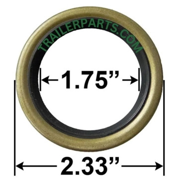 Single Lip Grease Seal - 1.75" I.D. - 2.33" O.D. - Markings: 17233 