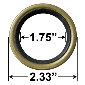 Single Lip Grease Seal - 1.75" I.D. - 2.33" O.D. Markings: 17233 Compatible w/ 10-042-00