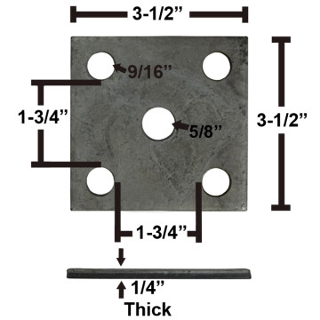Galvanized Axle Tie Plate for 1 3/4" Axle and 1 3/4" Spring
