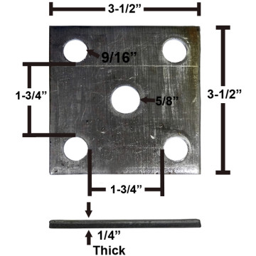 Oiled Axle Tie Plate for 1 3/4" Axle and 1 3/4" Spring