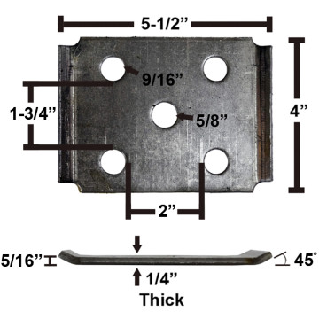 Axle Tie Plate for 2" Axle and 1 3/4" Spring