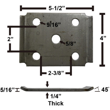 Axle Tie Plate for 2 3/8" Tube Axle and 2" Spring