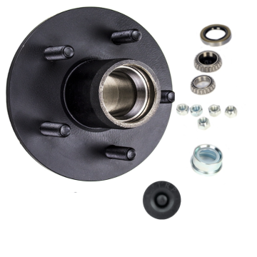 Trailer Hub - 5 on 4 1/2" Bolt Circle with 44649 Bearings (1 1/16")