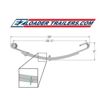 Trailer Leaf Spring - 2 Leaf - 800 lbs. Capacity 