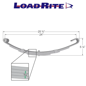Trailer Leaf Spring - 4 Leaf - 1,250 lbs. Capacity