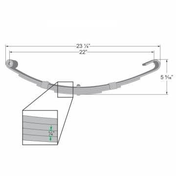 Trailer Leaf Spring - 4 Leaf - 1,200 lbs. Capacity